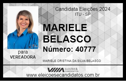 Candidato MARIELE BELASCO 2024 - ITU - Eleições