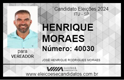 Candidato HENRIQUE MORAES 2024 - ITU - Eleições