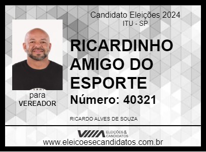 Candidato RICARDINHO AMIGO DO ESPORTE 2024 - ITU - Eleições