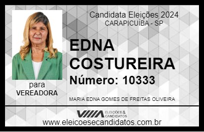 Candidato EDNA COSTUREIRA 2024 - CARAPICUÍBA - Eleições