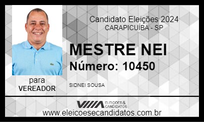 Candidato MESTRE NEI 2024 - CARAPICUÍBA - Eleições