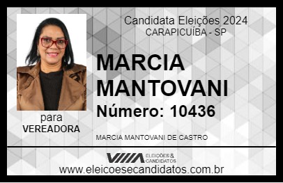 Candidato MARCIA MANTOVANI 2024 - CARAPICUÍBA - Eleições