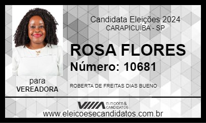 Candidato ROSA FLORES 2024 - CARAPICUÍBA - Eleições