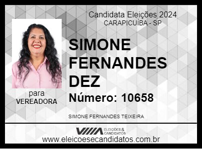 Candidato SIMONE FERNANDES 2024 - CARAPICUÍBA - Eleições