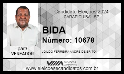 Candidato BIDA 2024 - CARAPICUÍBA - Eleições