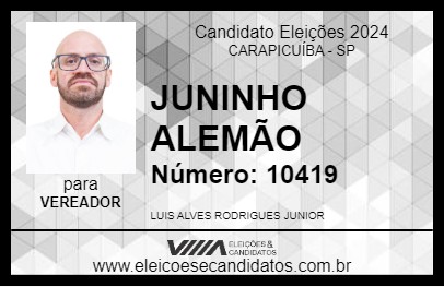 Candidato JUNINHO ALEMÃO 2024 - CARAPICUÍBA - Eleições