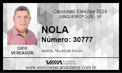 Candidato NOLA 2024 - JUNQUEIRÓPOLIS - Eleições