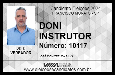 Candidato DONI INSTRUTOR 2024 - FRANCISCO MORATO - Eleições