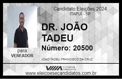 Candidato DR. JOÃO TADEU 2024 - ITAPUÍ - Eleições