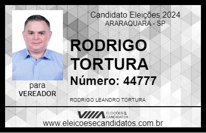 Candidato RODRIGO TORTURA 2024 - ARARAQUARA - Eleições