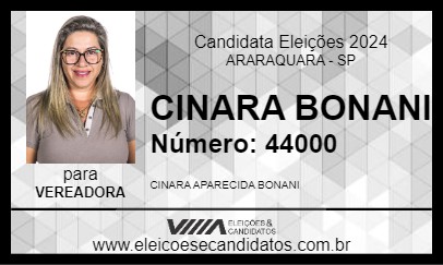 Candidato CINARA BONANI 2024 - ARARAQUARA - Eleições