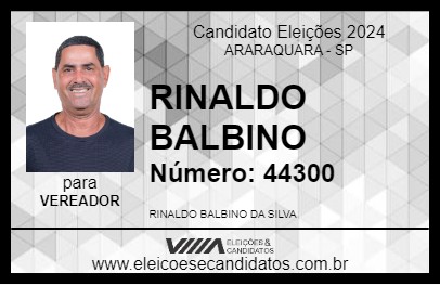 Candidato RINALDO BALBINO 2024 - ARARAQUARA - Eleições