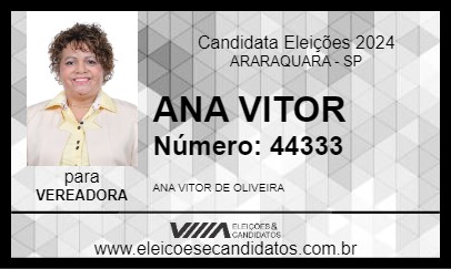 Candidato ANA VITOR 2024 - ARARAQUARA - Eleições