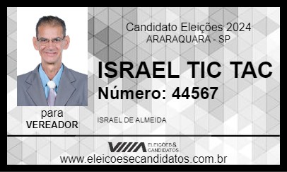 Candidato ISRAEL TIC TAC 2024 - ARARAQUARA - Eleições