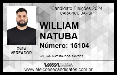 Candidato WILLIAM NATUBA 2024 - CARAPICUÍBA - Eleições