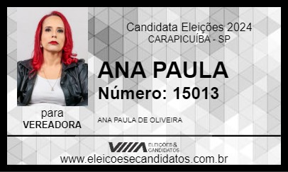 Candidato ANA PAULA 2024 - CARAPICUÍBA - Eleições