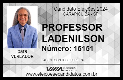 Candidato PROFESSOR LADENILSON 2024 - CARAPICUÍBA - Eleições