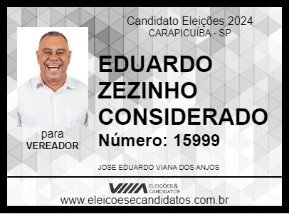 Candidato EDUARDO ZEZINHO CONSIDERADO 2024 - CARAPICUÍBA - Eleições