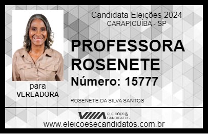 Candidato PROFESSORA ROSENETE 2024 - CARAPICUÍBA - Eleições