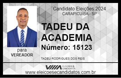 Candidato TADEU DA ACADEMIA 2024 - CARAPICUÍBA - Eleições