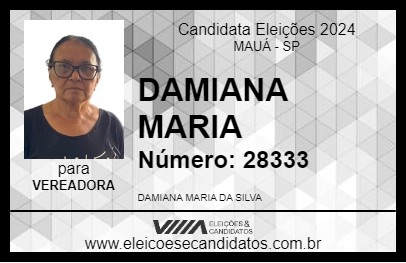 Candidato DAMIANA MARIA 2024 - MAUÁ - Eleições