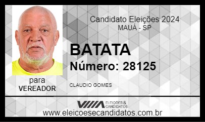 Candidato BATATA 2024 - MAUÁ - Eleições