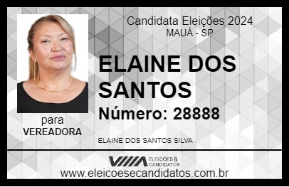 Candidato ELAINE DOS SANTOS 2024 - MAUÁ - Eleições