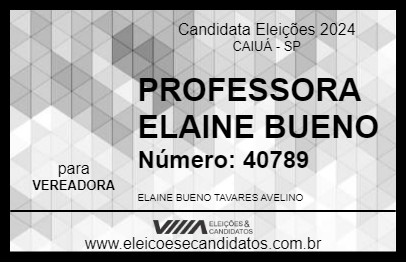 Candidato PROFESSORA ELAINE BUENO 2024 - CAIUÁ - Eleições