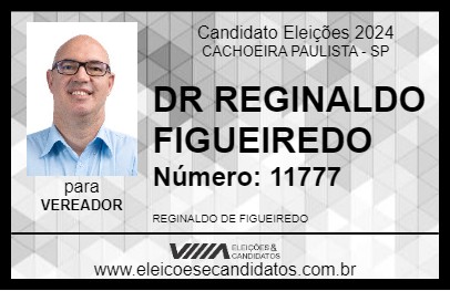 Candidato DR REGINALDO FIGUEIREDO 2024 - CACHOEIRA PAULISTA - Eleições