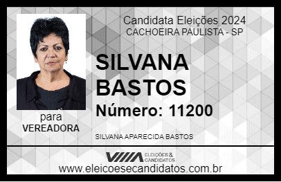 Candidato SILVANA BASTOS 2024 - CACHOEIRA PAULISTA - Eleições