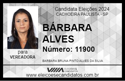 Candidato BÁRBARA ALVES 2024 - CACHOEIRA PAULISTA - Eleições