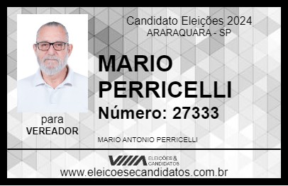 Candidato MARIO PERRICELLI 2024 - ARARAQUARA - Eleições