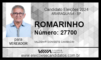 Candidato ROMARINHO 2024 - ARARAQUARA - Eleições