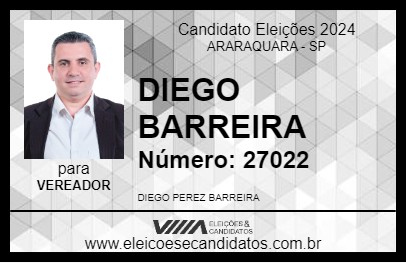 Candidato DIEGO BARREIRA 2024 - ARARAQUARA - Eleições