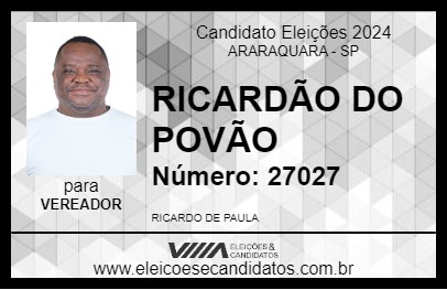 Candidato RICARDÃO DO POVÃO 2024 - ARARAQUARA - Eleições