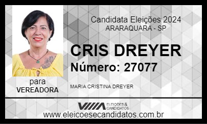 Candidato CRIS DREYER 2024 - ARARAQUARA - Eleições