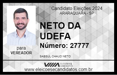 Candidato NETO DA UDEFA 2024 - ARARAQUARA - Eleições