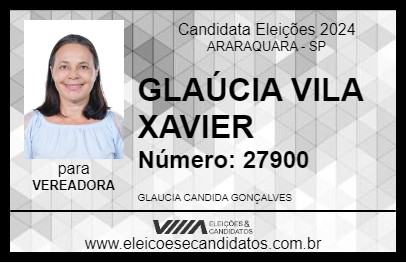 Candidato GLAÚCIA VILA XAVIER 2024 - ARARAQUARA - Eleições