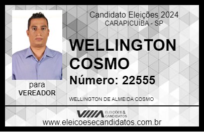 Candidato WELLINGTON COSMO 2024 - CARAPICUÍBA - Eleições