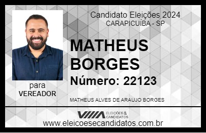 Candidato MATHEUS BORGES 2024 - CARAPICUÍBA - Eleições