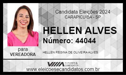 Candidato HELLEN ALVES 2024 - CARAPICUÍBA - Eleições