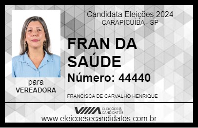 Candidato FRAN DA SAÚDE 2024 - CARAPICUÍBA - Eleições