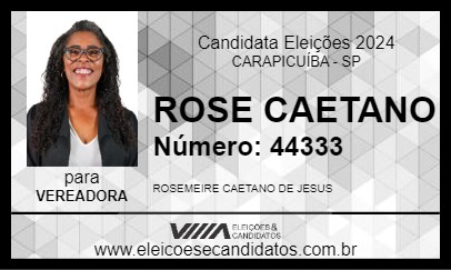 Candidato ROSE CAETANO 2024 - CARAPICUÍBA - Eleições