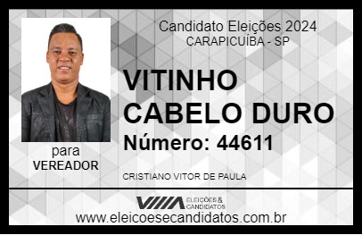 Candidato VITINHO CABELO DURO 2024 - CARAPICUÍBA - Eleições