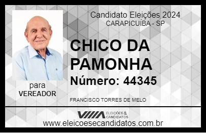 Candidato CHICO DA PAMONHA 2024 - CARAPICUÍBA - Eleições