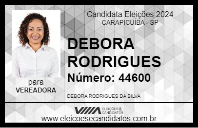 Candidato DEBORA  RODRIGUES 2024 - CARAPICUÍBA - Eleições