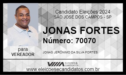 Candidato JONAS FORTES 2024 - SÃO JOSÉ DOS CAMPOS - Eleições