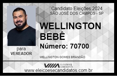 Candidato WELLINGTON BEBÊ 2024 - SÃO JOSÉ DOS CAMPOS - Eleições