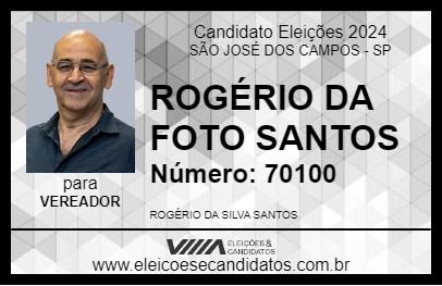 Candidato ROGÉRIO DA FOTO SANTOS 2024 - SÃO JOSÉ DOS CAMPOS - Eleições