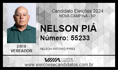 Candidato NELSON PIÁ 2024 - NOVA CAMPINA - Eleições